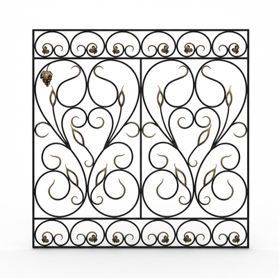 Стальная решетка на окно частного дома с ковкой и патиной Стальная решетка на окно частного дома с ковкой и патиной