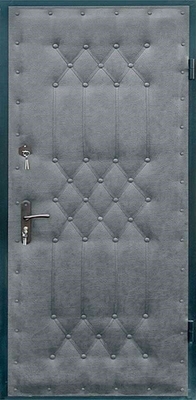 Металлическая дверь с отделкой серой дутой винилискожей Металлическая дверь с отделкой серой дутой винилискожей