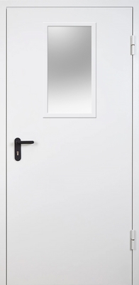 Однопольная остекленная противопожарная дверь ДПМ(О)-01 EI-60 RAL 9016 (белая) Однопольная остекленная противопожарная дверь ДПМ(О)-01 EI-60 RAL 9016 (белая)