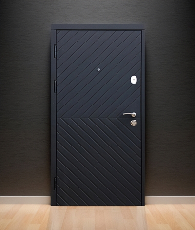 Черная дверь МДФ с фрезерованием Черная дверь МДФ с фрезерованием
